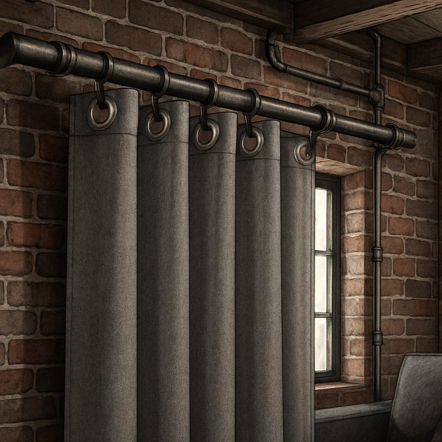 Draperii în stil industrial