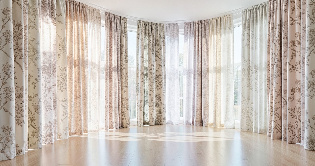 Integrarea perdelelor în spații mici — Utilizarea culorilor și pattern-urilor